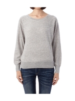 編み地切り替えドロップショルダーニット