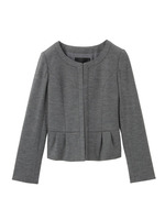 [L]ノーカラーペプラムジャケット