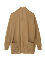 カシミヤ混ノーボタンニットカーディガン