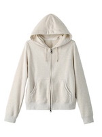 ダブルジップ裏毛フードパーカ