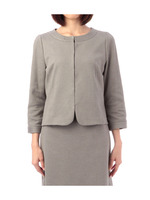 ノーカラー7分袖ジャケット