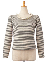 パールツキボーダーニットソー