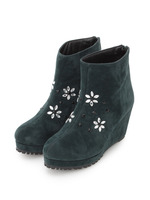 ビジューウエッジブーティ