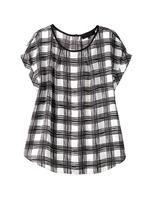 フリーハンド風チェック柄ブラウス