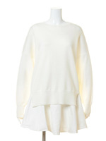 ルーズニットタフタコンビワンピース