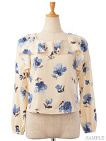 Oスイートフラワーフリルブラウス