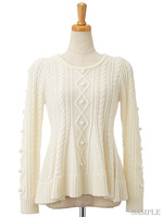 ケーブルフレアーニットチュニック