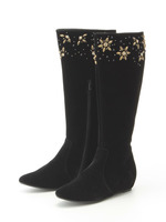 フラワービジューロングブーツ