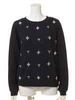 身頃ビジュー裏毛PO