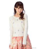 【LIZLISA】ビジューツキニットトップス