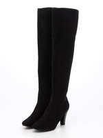 スエードシンプルニーハイブーツ