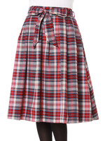 リボン付ミモレ丈スカート