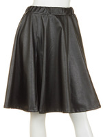 合皮フレアミディスカート