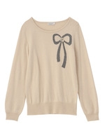 ビジュー使いアンゴラ混ハイゲージニット