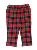 ストレッチ裏毛チェックフル丈スリムパンツ