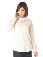 シャツレイヤードニット