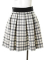 シャギーチェックウエスト切替タックスカート