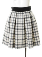 シャギーチェックウエスト切替タックスカート