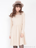 カットジャガードワンピ