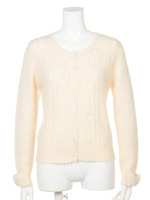 ハートボタン透かし編みカーディガン