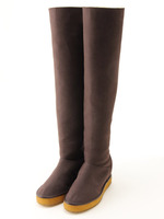 バックジップムートンロングブーツ