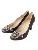 ビーズ使いラウンドパンプス