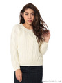 ケーブル編みニットトップス