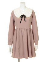 ティペット付き刺繍ワンピース