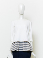 【Bonica Studio】バックリボンドッキングトップス