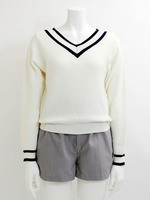 ライン入りニットプルオーバー