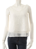 【ECURY】シフォンドッキングレーストップス