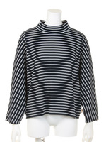 【BED&BREAKFAST】Ponte Stripe High-neck Top