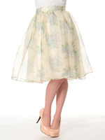 【W】ブーケ花柄オーガンジースカート