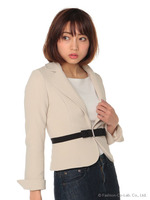 ウエストリボン装飾付きジャケット