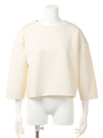 QUILTING JACQUARD DROP-OUT SLEEVE TOP