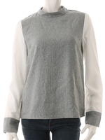 【ECURY】シフォン切替ハイネックトップス