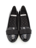 【abcdevol】ソールラバーリボンフラットパンプス