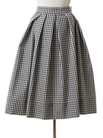 ギンガムタックフレアスカート