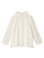 レースラウンド襟タックブラウス