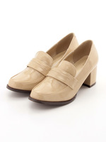 太ヒールローファーパンプス