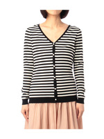 ボーダーVネックニットカーディガン