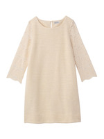 レース切り替えボーダーツイードチュニック