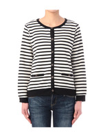 変形リップルボーダーカーディガン