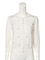 12Gフロントビジュークルーネックショートカーディガン