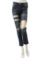 【Edit Sheen】クラッシュストレートデニムパンツ