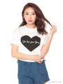 【R】ハートモチーフプリントTシャツ