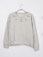 ビジュー付きミニ裏毛プルオーバー