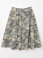 ミディー丈迷彩フレアスカート