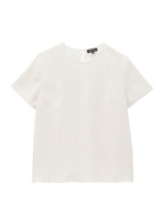 レース切り替えピンストライプブラウス