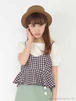 チェックビスチェアンサンブル